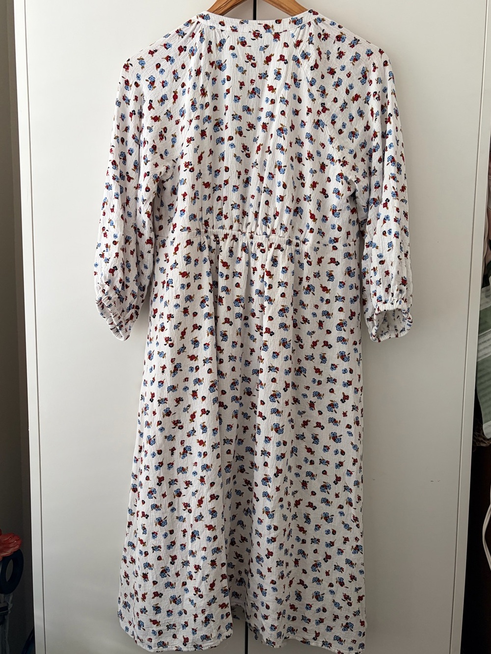 Hatch White Midi Dress with Navy & Red Floral Print - Picture 2 of 9